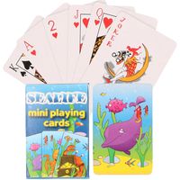 Mini zeedieren thema speelkaarten 6 x 4 cm in doosje   -