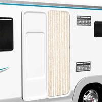 VidaXL Vliegengordijn 56x200 cm chenille beige en wit