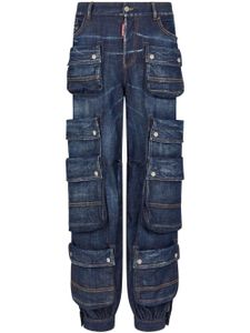 DSQUARED2 jean fuselé à poches cargo - Bleu