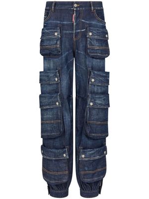 DSQUARED2 jean fuselé à poches cargo - Bleu