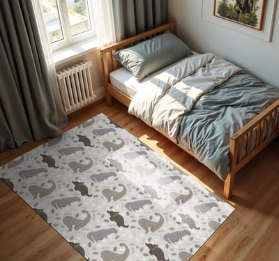 Grijs patroon van dinosaurussen dieren vinyl tapijt