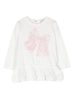 Monnalisa t-shirt en coton à volants - Blanc - thumbnail