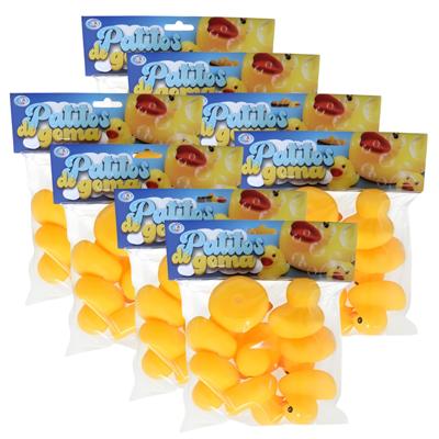 Gerimport Duckies Badeendjes - 96x - geel - 4 x 5 cm - bad eendjes race - eendje voor in bad