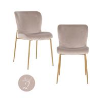 Eetkamerstoel Odessa Khaki Velvet Brushed Gold (Brandvertragend) (set van 2)