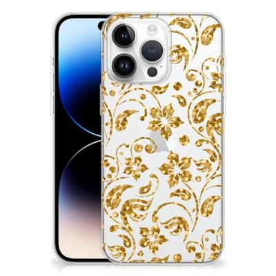 iPhone 14 Pro Max | TPU Case | Gouden Bloemen iPhone 14 Pro Max | TPU Case | Gouden Bloemen