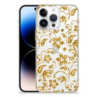 iPhone 14 Pro Max | TPU Case | Gouden Bloemen
