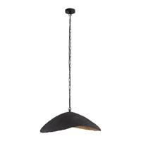 Majid Zwarte papier-maché golf lamp goud binnenin