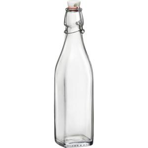 Bormioli Rocco beugelfles/weckfles - 1 liter - glas - vierkant - water/olie/azijn/sapjes