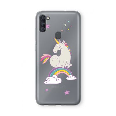 Regenboog eenhoorn: Samsung Galaxy A11 Transparant Hoesje