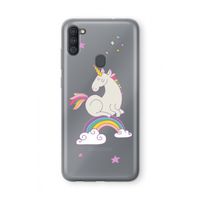 Regenboog eenhoorn: Samsung Galaxy A11 Transparant Hoesje