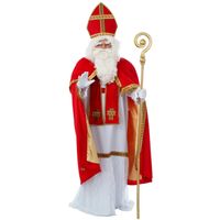 Sinterklaas kostuum 5-delig - polyesterfluweel - voor volwassenen One size  -