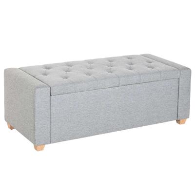 Kruk Home ESPRIT Lichtgrijs Polyester Hout 120 X 50 X 42 CM