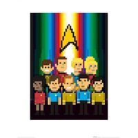 Kunstdruk Star Trek Trexels Original Crew 60x80cm - thumbnail