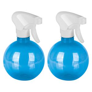 Plantenspuit/Waterverstuiver - 2x - wit/blauw - 400 ml - kunststof - sprayflacon