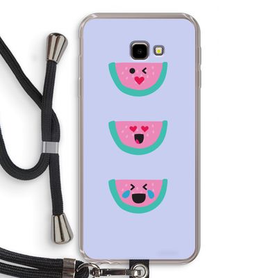 Smiley watermeloen: Samsung Galaxy J4 Plus Transparant Hoesje met koord