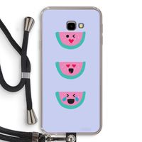Smiley watermeloen: Samsung Galaxy J4 Plus Transparant Hoesje met koord