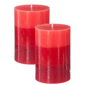 Geurkaarsen Nina - 2x stuks - Rood fruit - 45 branduren - 7 x 10 cm