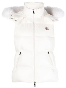 Moncler gilet matelassé à patch logo - Blanc