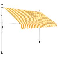 Luifel handmatig uitschuifbaar 300 cm geel en witte strepen