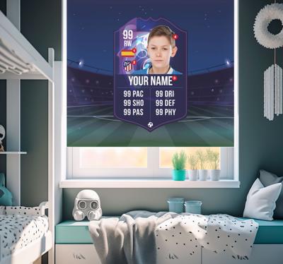 Voetbalspeler kaart Rolgordijn kinderkamer Voetbalspeler kaart Rolgordijn kinderkamer