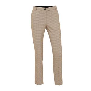 LOLALIZA geruite slim fit broek bruin