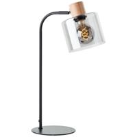 Brilliant TafellampWeald zwart met hout - 94707/93