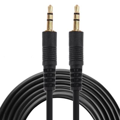 AUX kabel 3.5mm mannelijke Mini Plug Stereo-audiokabel lengte: 3m (zwart + goud vergulde Connector)