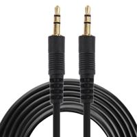 AUX kabel 3.5mm mannelijke Mini Plug Stereo-audiokabel lengte: 3m (zwart + goud vergulde Connector)