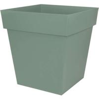 EDA PLASTIQUE - Vaso quadrato Tuscany - 50 cm - 87 L - Verde alloro