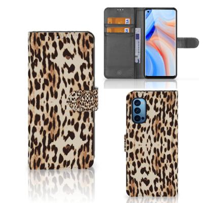 OPPO Reno 4 Pro 5G | Telefoonhoesje | Met pasjeshouder | Leopard