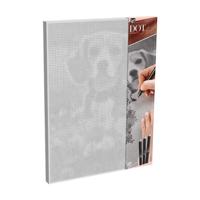 Creative Craft Group Stippenkunst op doek hond - 40 x 30 cm - incl. fineliners