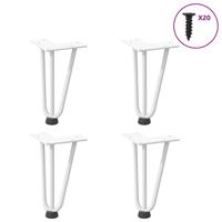 Haarspeld tafelpoten 4 st 20 cm massief staal wit
