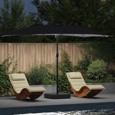 Tuinparasol Zwart 385 x 209 x 244 cm Stof