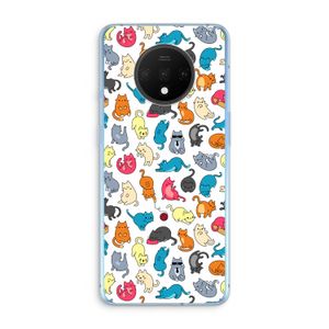 Kleurrijke katten: OnePlus 7T Transparant Hoesje