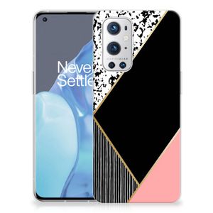 OnePlus 9 Pro TPU Hoesje Zwart Roze Vormen