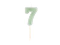 Verjaardagskaars Cijfer 7 Lichtgroen (6cm)