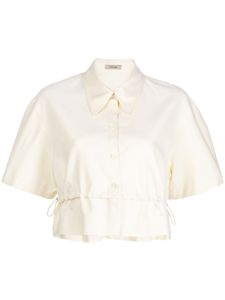 System chemise en coton à lien de resserrage - Jaune