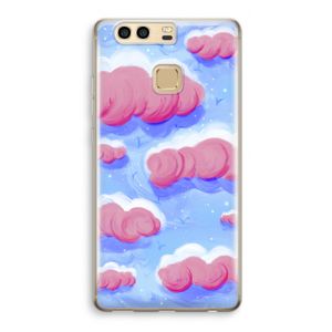 Roze wolken met vogels: Huawei P9 Transparant Hoesje