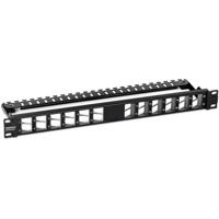 TRENDnet TC-KP24SA 24-Poorts Patch Panel , voor keystones, haaks 1HE