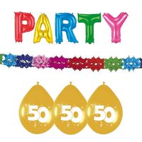 Verjaardag feest 50 jaar versieringen pakket 3-delig - thumbnail