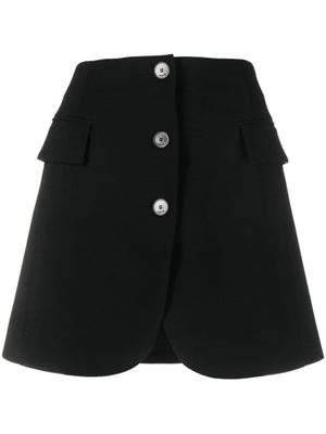 Lanvin minijupe en laine vierge à boutonnière - Noir