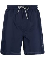 Brunello Cucinelli short de bain à logo brodé - Bleu