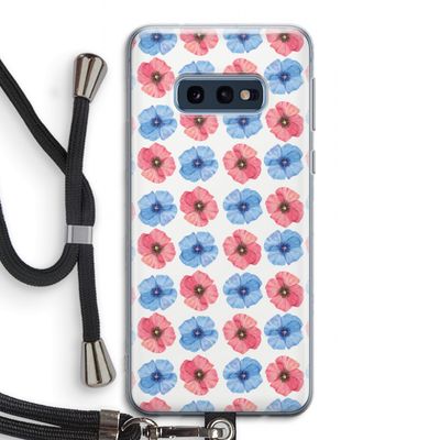 Klaproosjes: Samsung Galaxy S10e Transparant Hoesje met koord