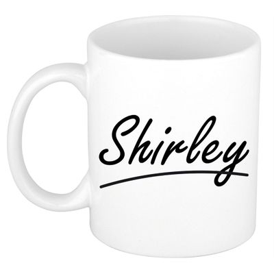 Naam cadeau mok / beker Shirley met sierlijke letters 300 ml