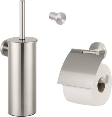 Saqu Nemo 3-delige toiletset geborsteld RVS