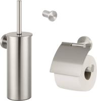 Saqu Nemo 3-delige toiletset geborsteld RVS
