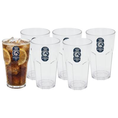 Excellent Houseware Longdrink glas - 6x - 370 ml - onbreekbaar kunststof - herbruikbaar