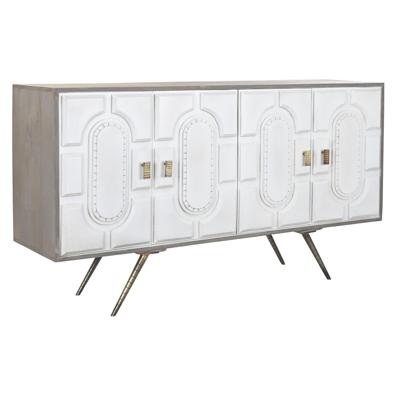 Dressoir DKD Home Decor Grijs Gouden Metaal Wit Mangohout (152 x 43 x 84 cm)