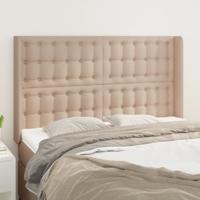 Hoofdbord met randen 147x16x118/128cm kunstleer cappuccinokleur