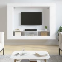 Tv-meubel 152x22x113 cm bewerkt hout wit